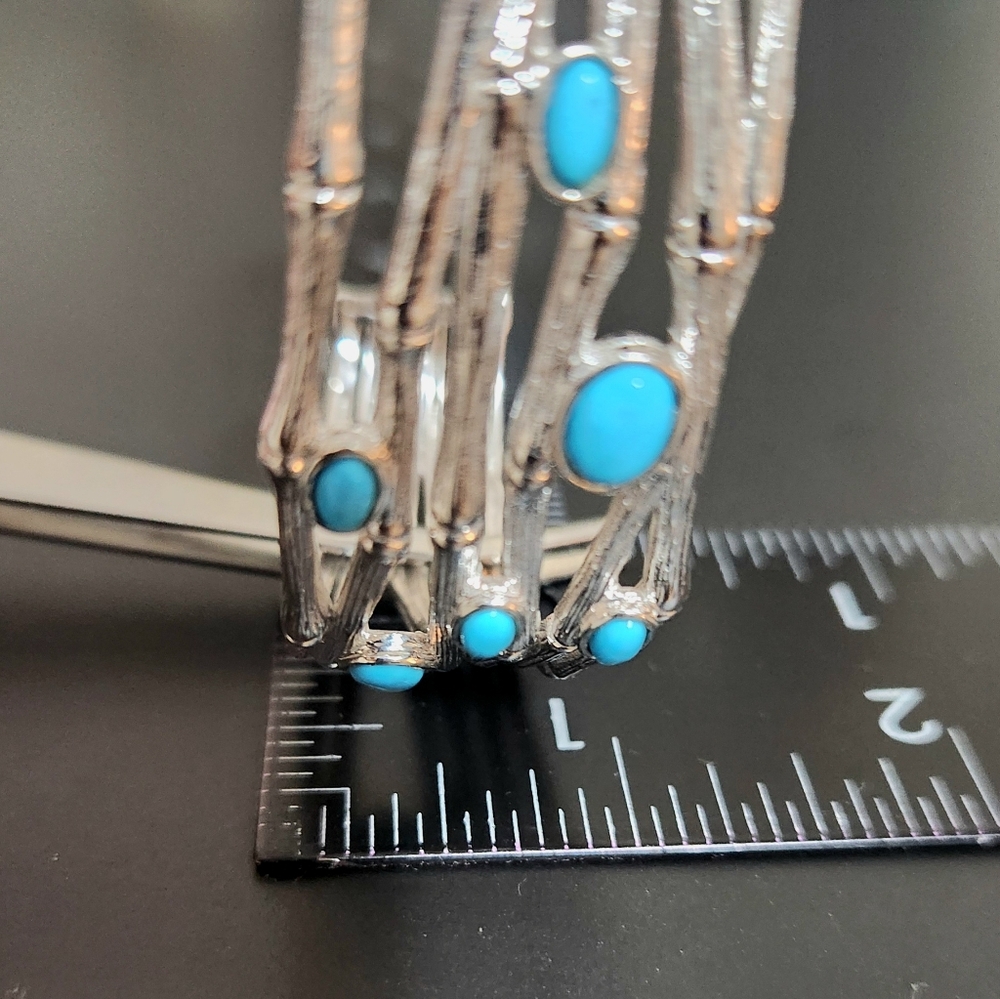 Sterling Silver‎ and turqoise cuff - Picture 4 of 6
